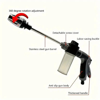 Portable High-Pressure Water Gun Adjustable Nozzle Sprinkler Foam Water Gun , Pet Clean