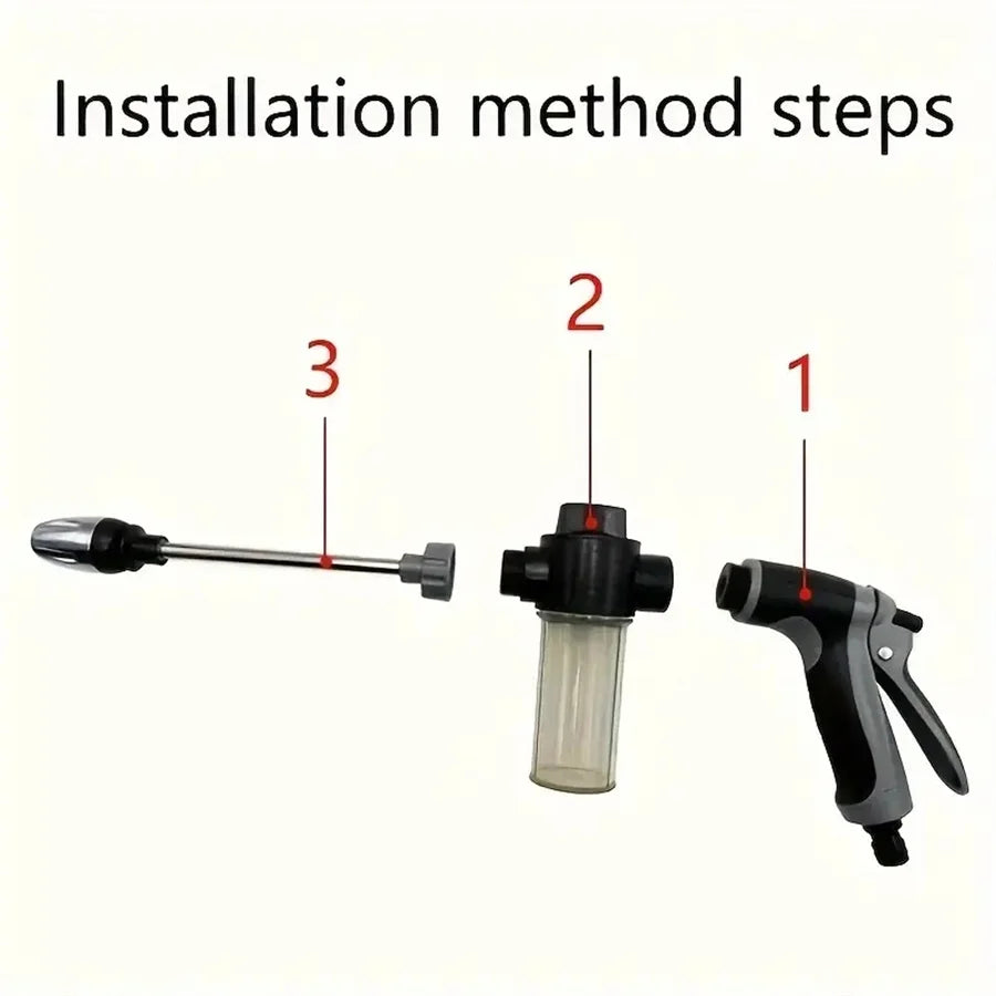 Portable High-Pressure Water Gun Adjustable Nozzle Sprinkler Foam Water Gun , Pet Clean