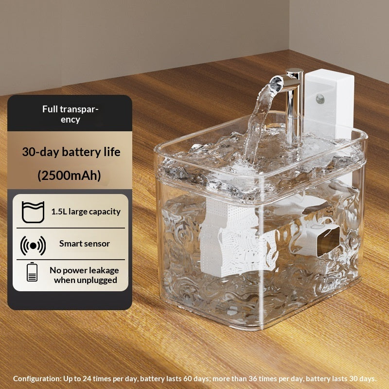 Smart Cat Water Fountain – Wireless Sensor Auto Pet Dispenser
